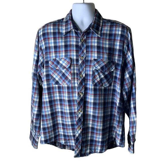 High Sierra Button Up Shirts Men Sz Large Long Sleeve Plaid Pockets Multicolor - Picture 1 of 8